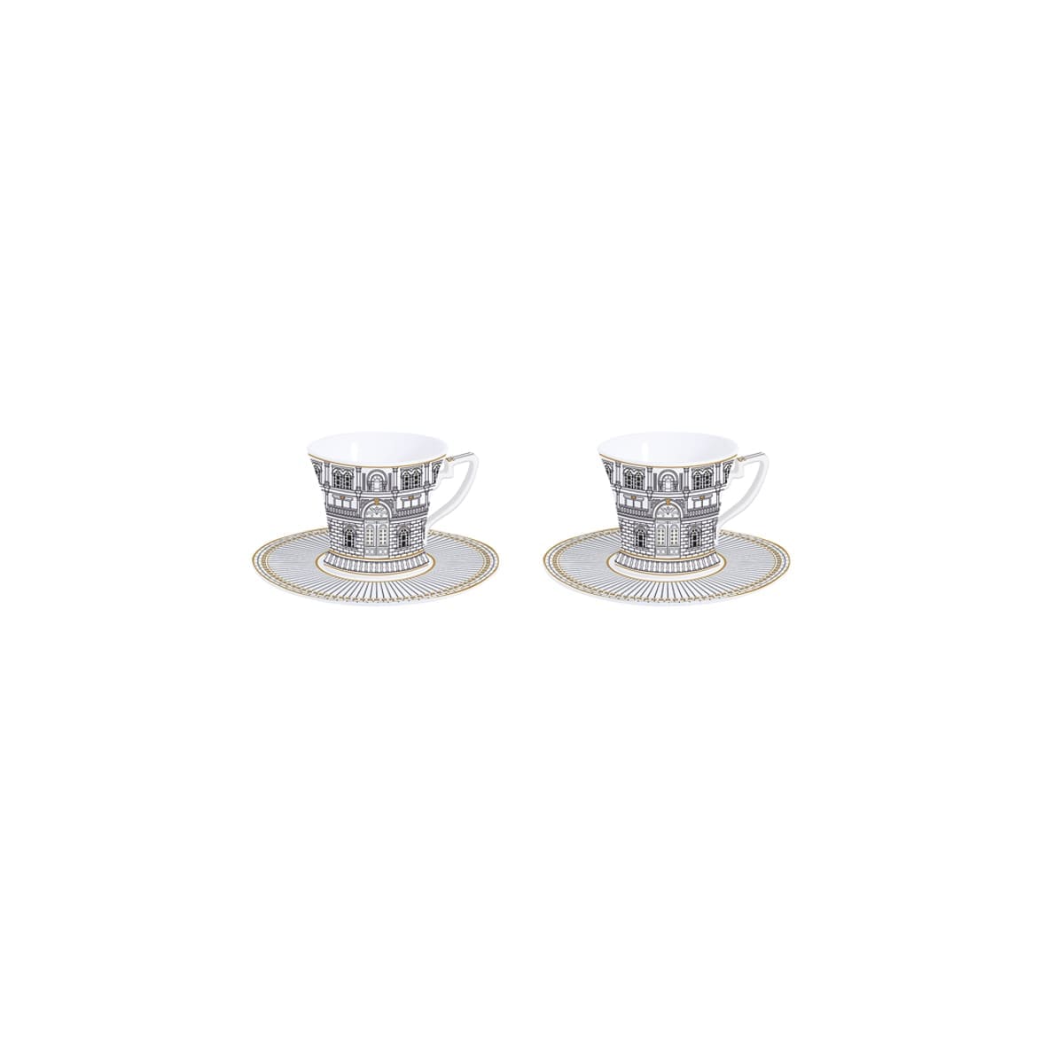 Easy Life Palazzo 2'li Porselen Kahve Fincan Seti 110 ml