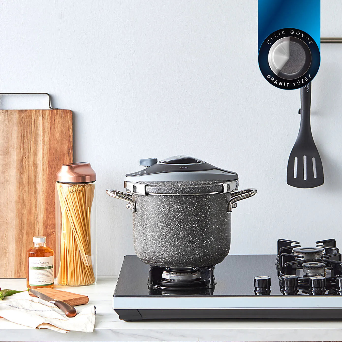 Karaca Biogranit Steel Plus Düdüklü Tencere Grey 6 Lt