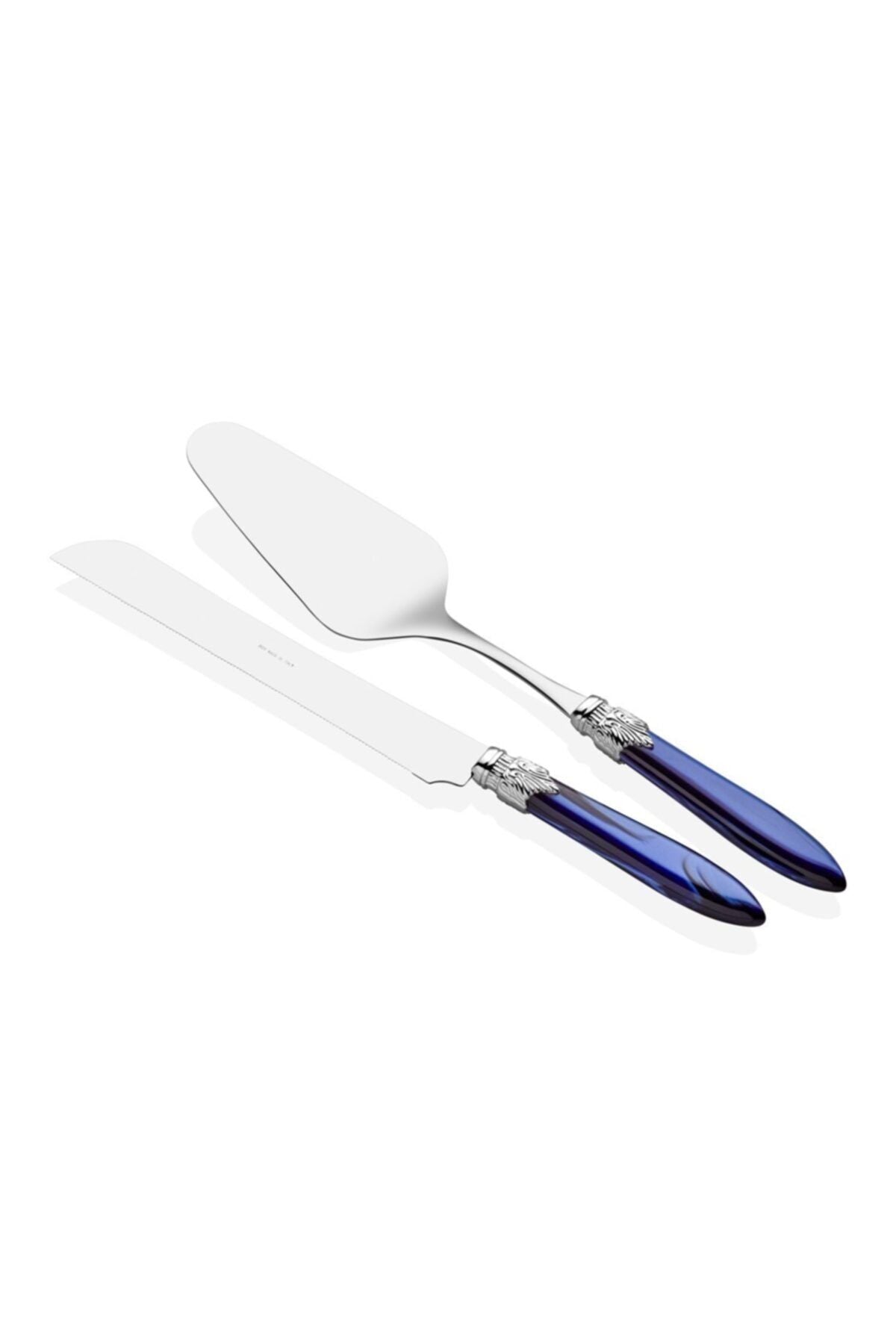 Silver Lacivert Pasta Servis Seti