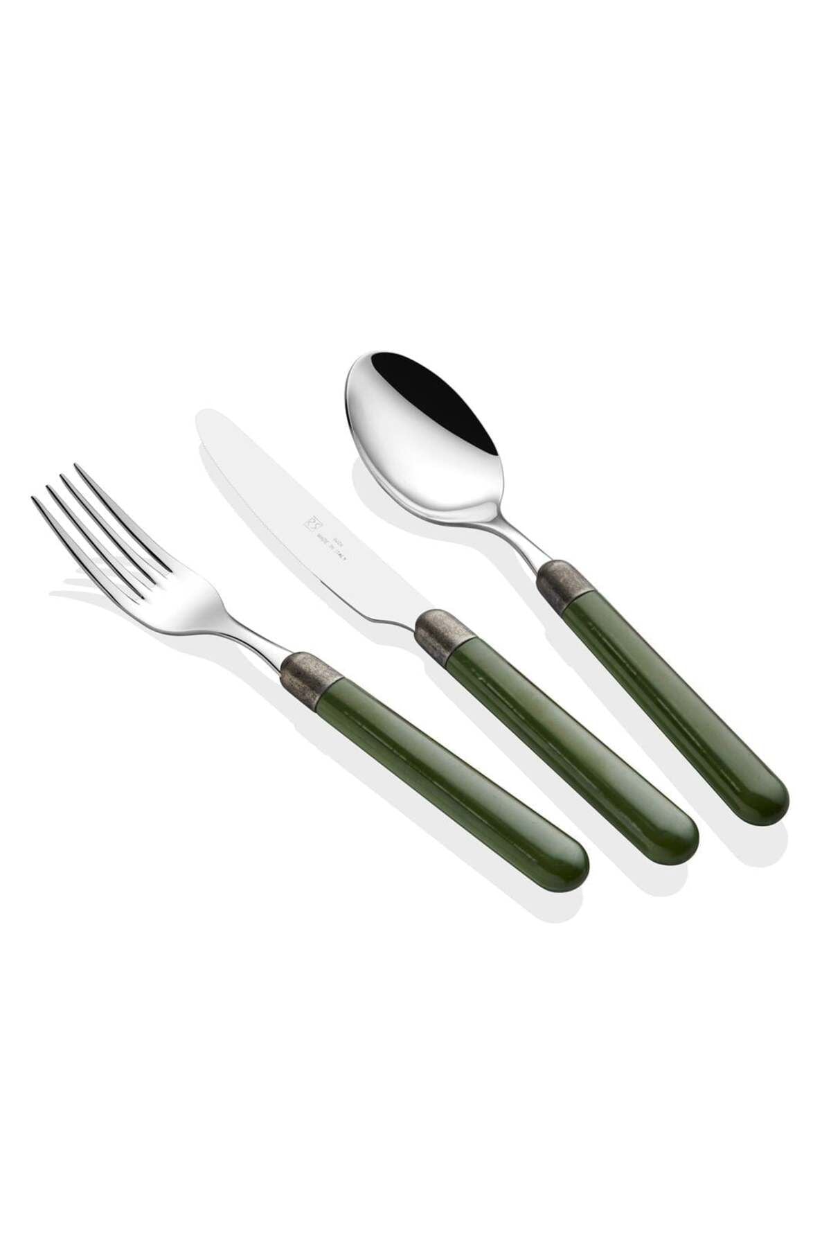 Zenzero Koyu Yeşil 75 Parça Çatal Bıçak Seti