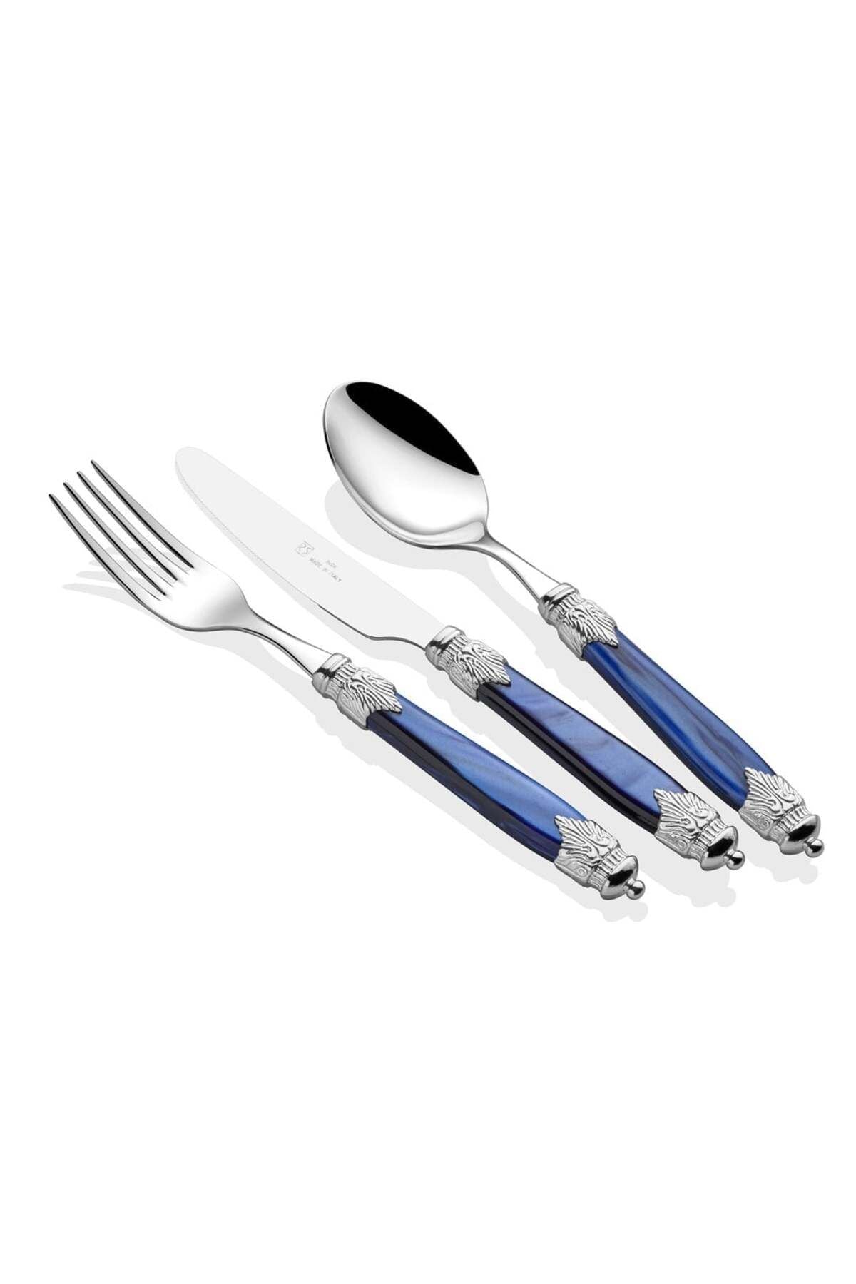 Arianna Chrome Lacivert 75 Parça Çatal Bıçak Seti