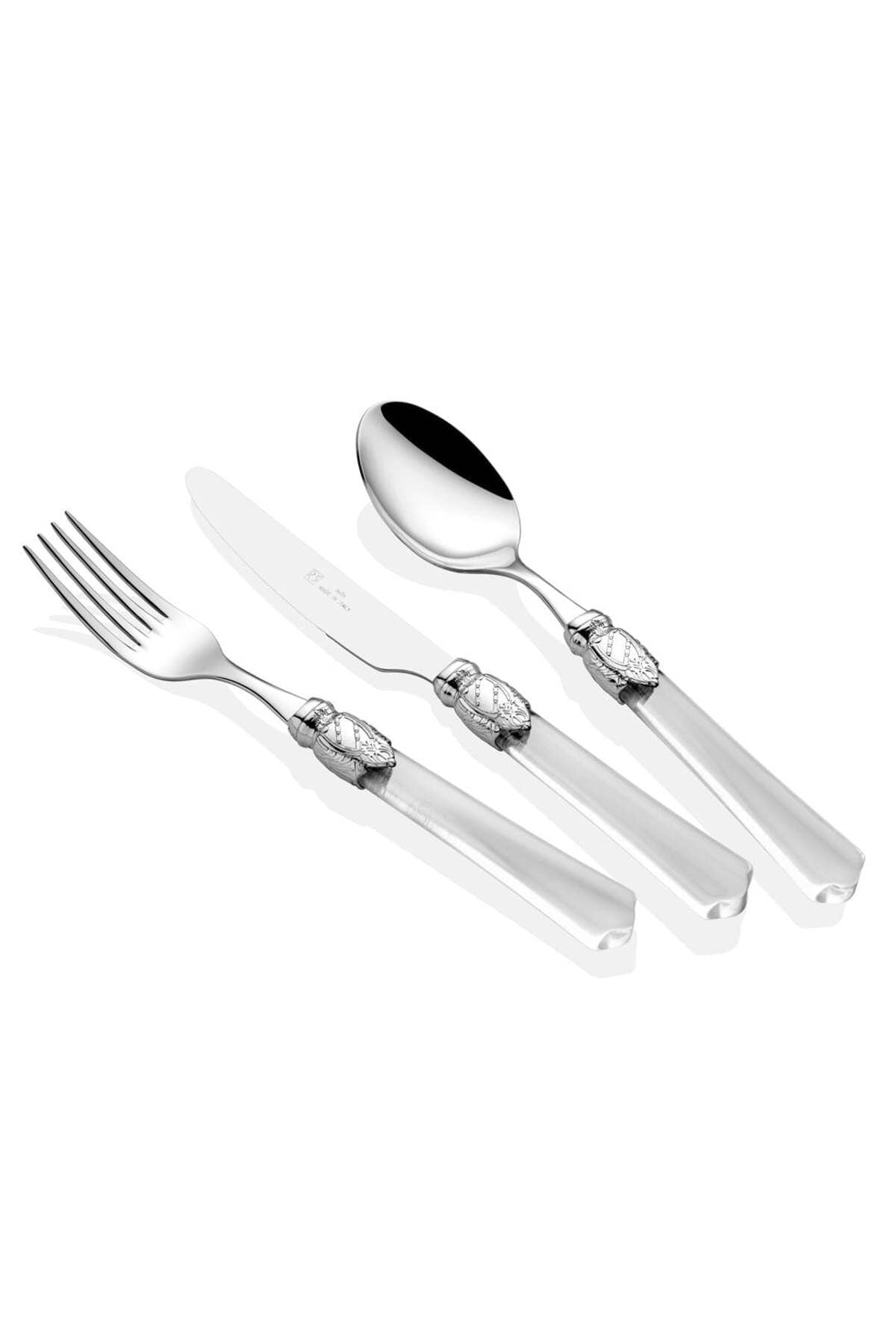 Vittroria Chrome Şeffaf 75 Parça Çatal Bıçak Seti