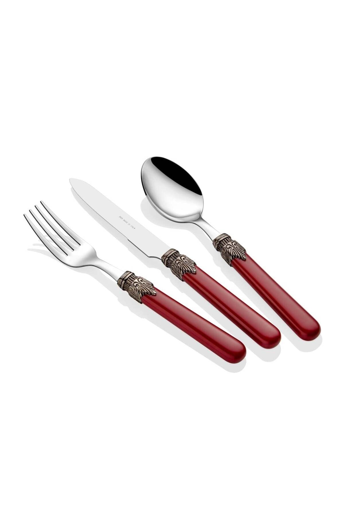 Rivadossi Classıc Bordo 24 Parça Çatal Bıçak Set
