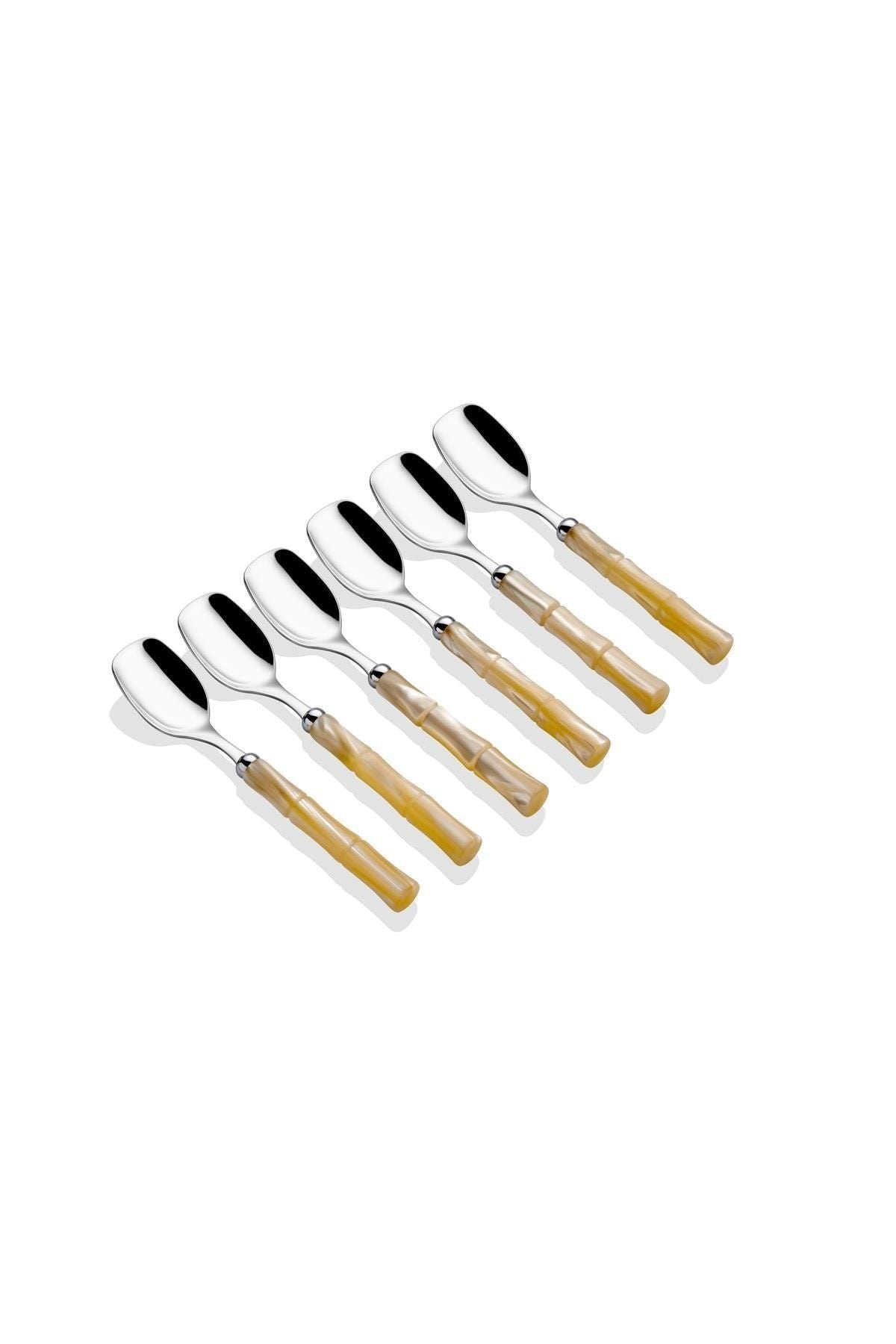 Rivadossi Bamboo 6 Kişilik Krem Rengi Dondurma Kaşığı