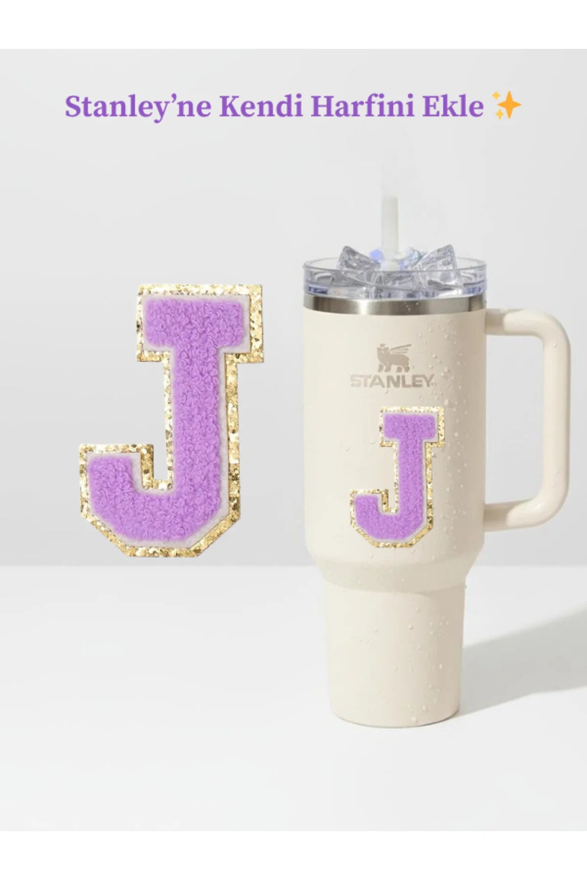Stanley Quencher Uyumlu Premium Harf Sticker / Aksesuar – Tekstil Kaplama Kişiselleştirilmiş Tasarım