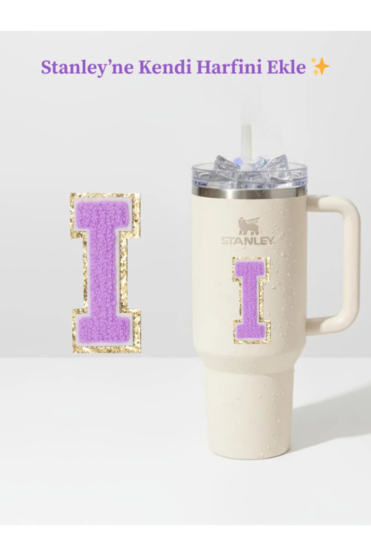 Stanley Quencher Uyumlu Premium Harf Sticker / Aksesuar – Tekstil Kaplama Kişiselleştirilmiş Tasarım