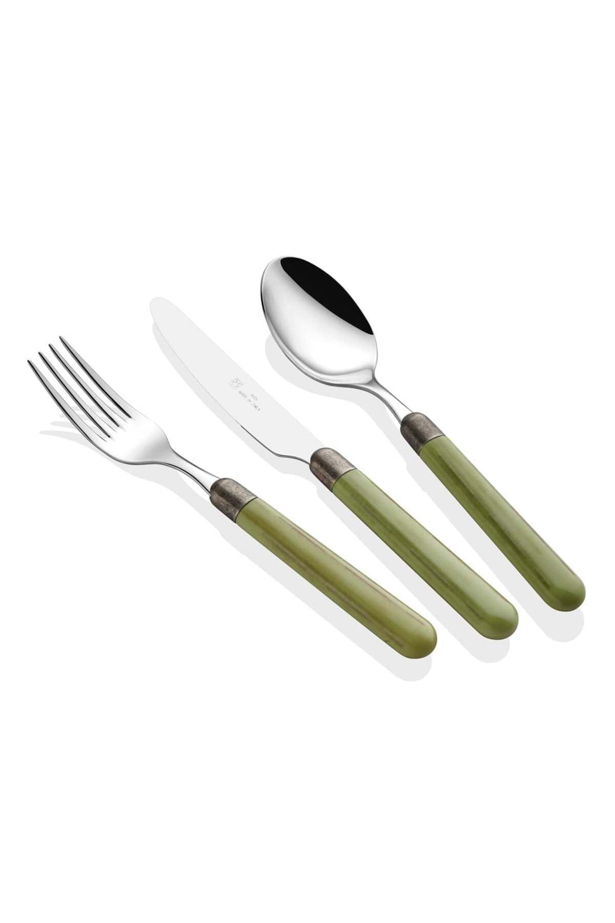 Zenzero Fıstık Yeşili 75 Parça Çatal Bıçak Seti