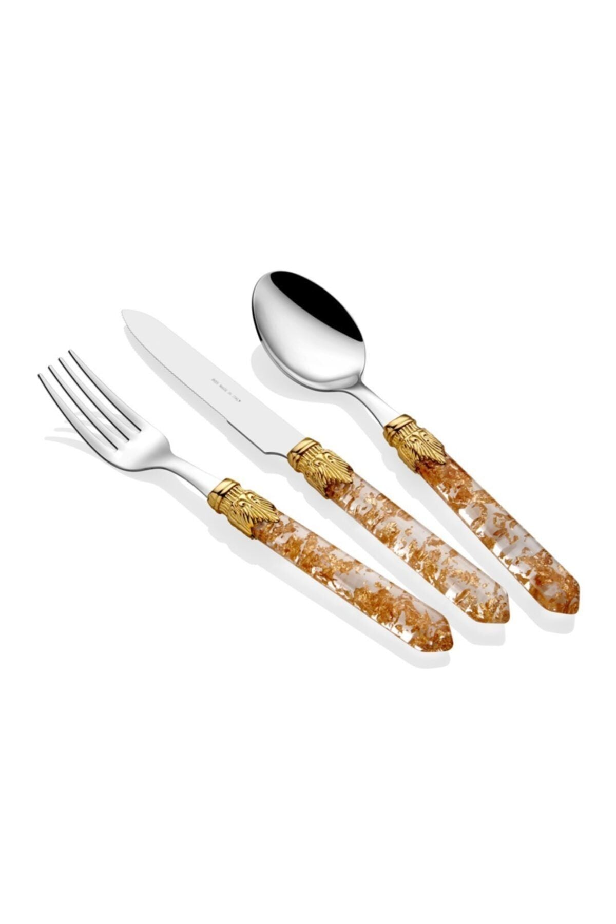 Gold Saplı 75 Parça Çatal Kaşık Bıçak Seti
