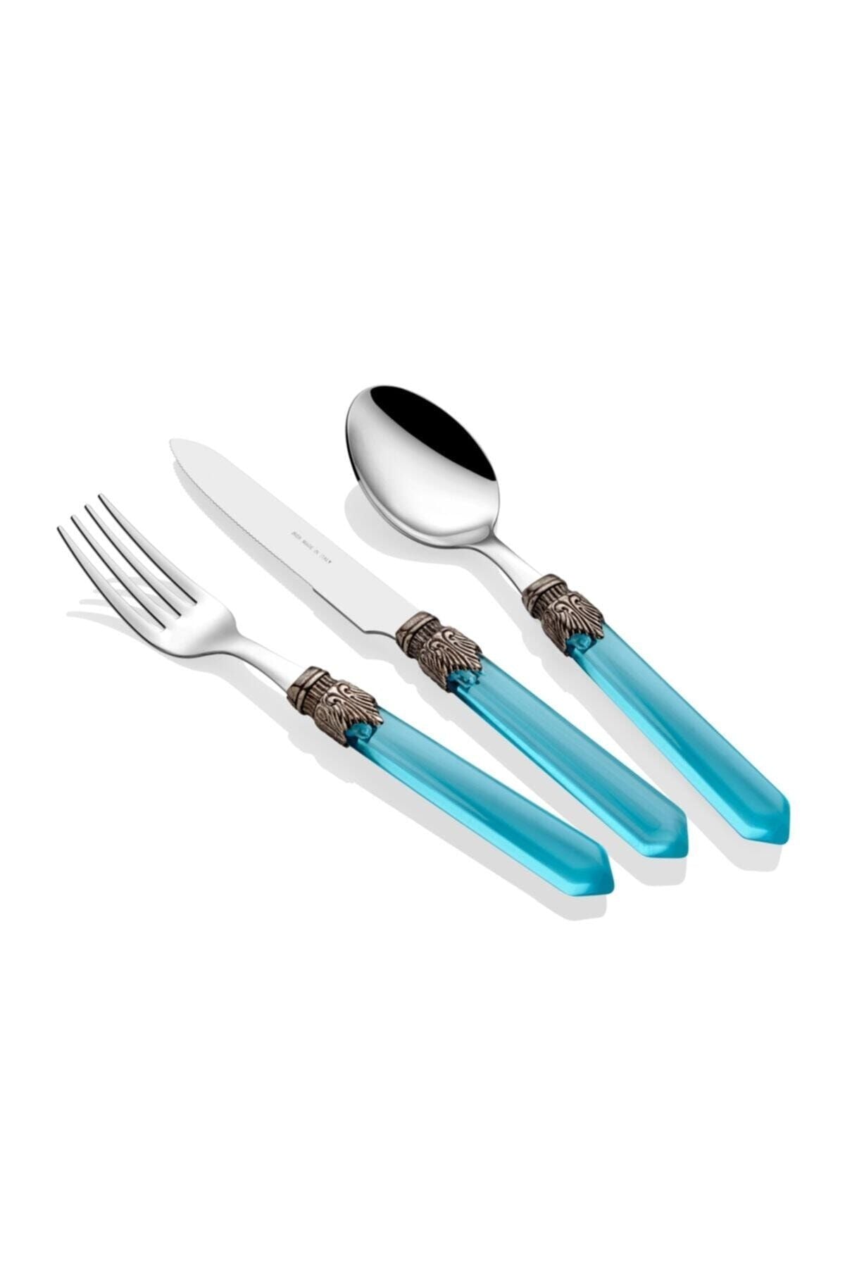 Rivadossi Venezia Mavi 24 Parça Çatal Kaşık Bıçak Seti