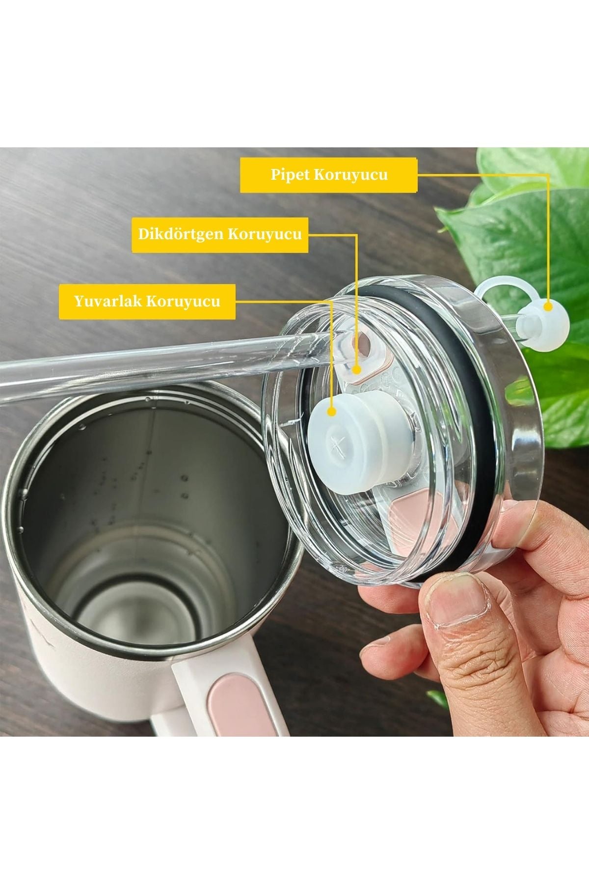 Stanley Quencher Uyumlu 3’lü Silikon Set – Sızdırmaz Tıpa, Pipet Koruyucu ve Taban Kılıfı