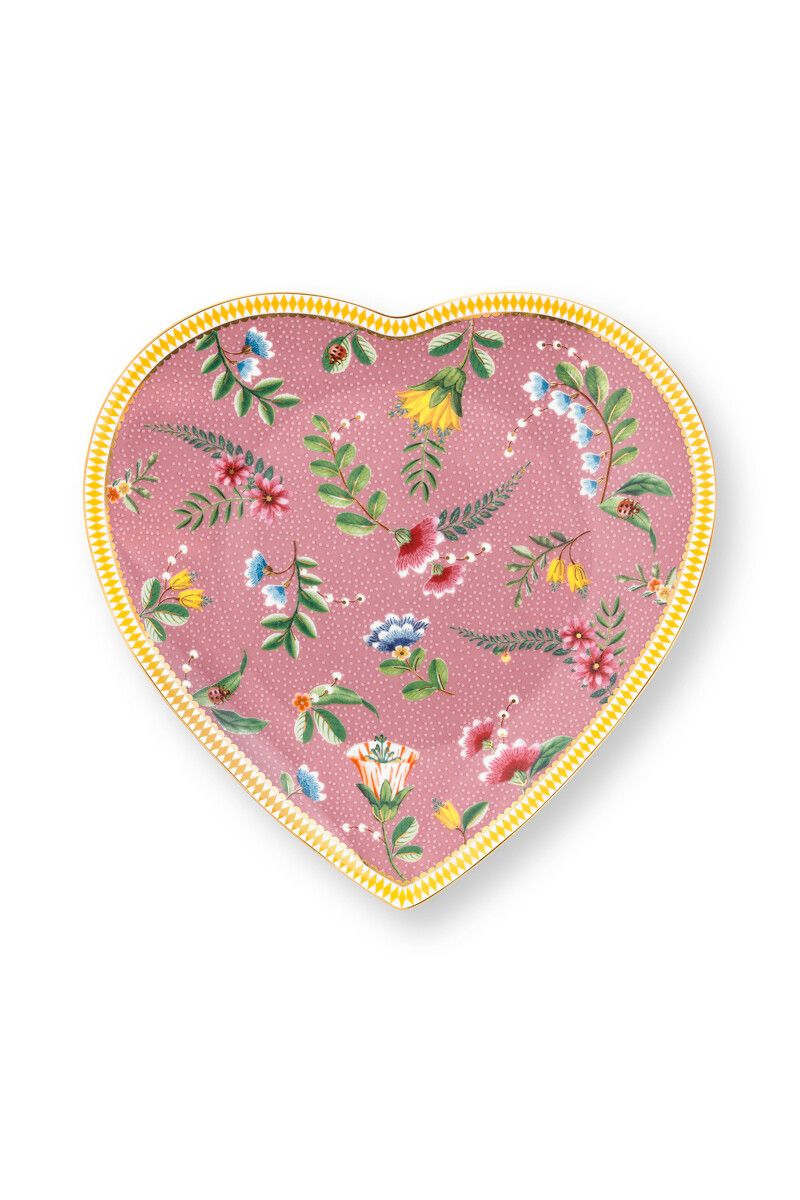 Pip Studio La Majorelle 2'li Pembe Porselen Kalpli Tabak 21.5cm