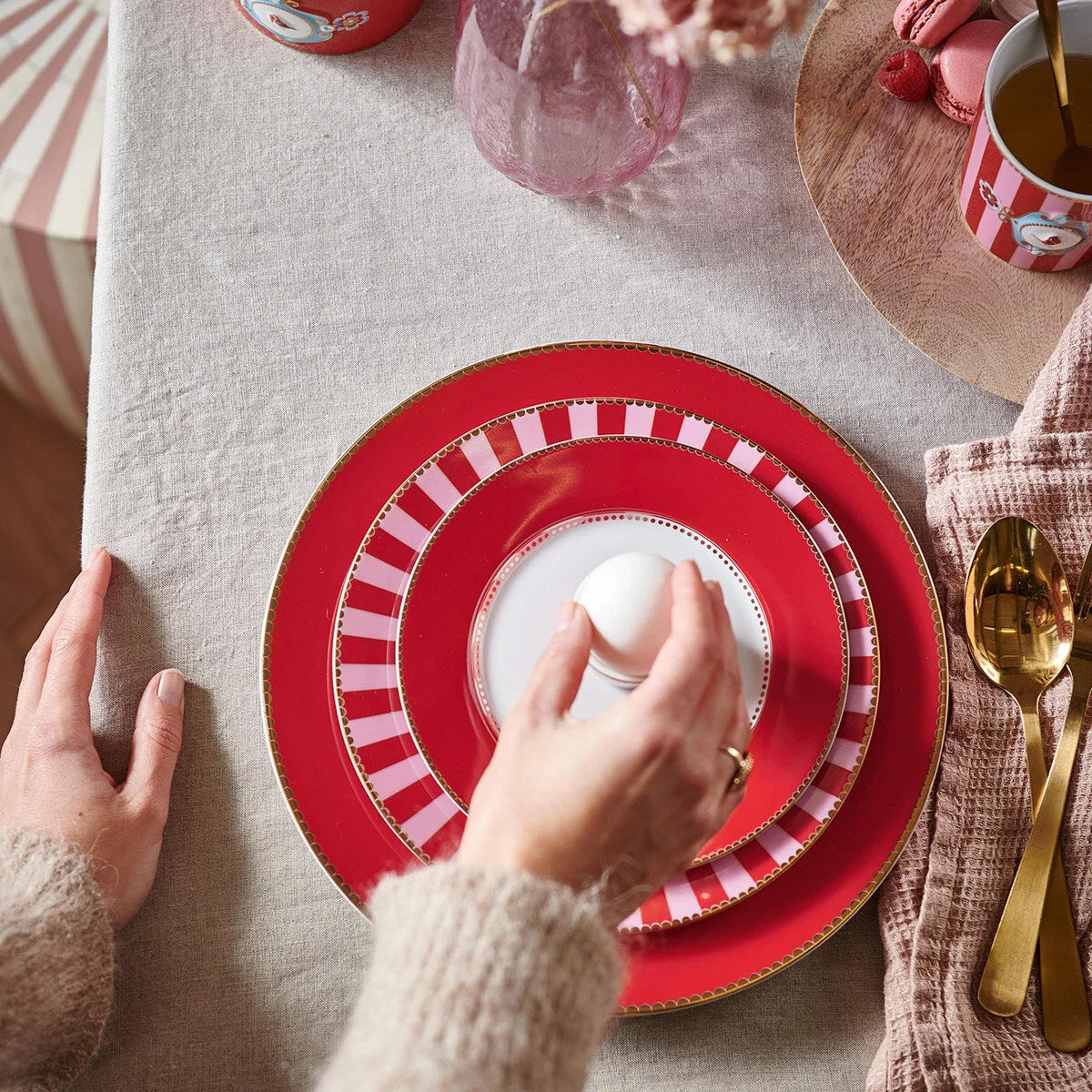 Pip Studio Love Birds Kırmızı Porselen Pasta Tabağı 17cm