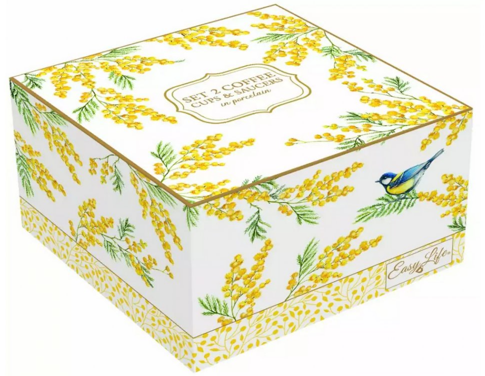 Easy Life Mimosa 2'li Porselen Kahve Fincan Seti 110 ml