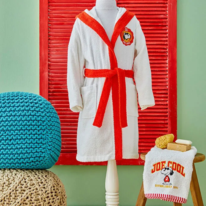 Peanuts by Karaca Home Snoopy Joe Nakışlı 6-8 Yaş Çocuk Bornoz Seti