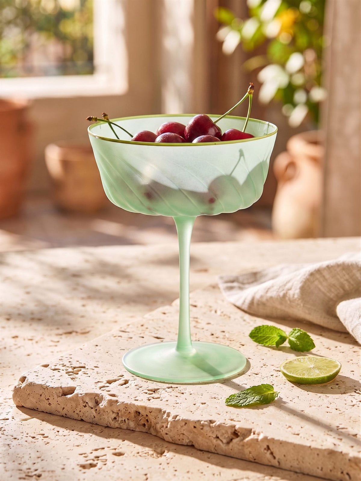 The Mia Dondurmalık, Tatlı Sunum ve Martini Kadehi Yeşil (Paket: 4 Adet)