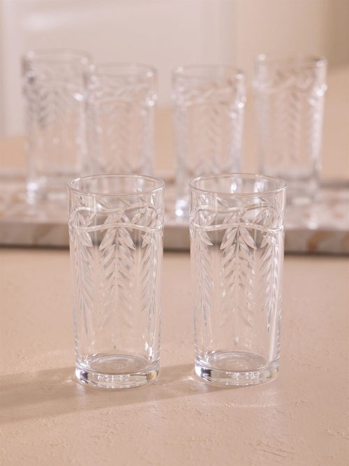 The Mia Leaf Rakı Kadehi Şeffaf 6'lı Set