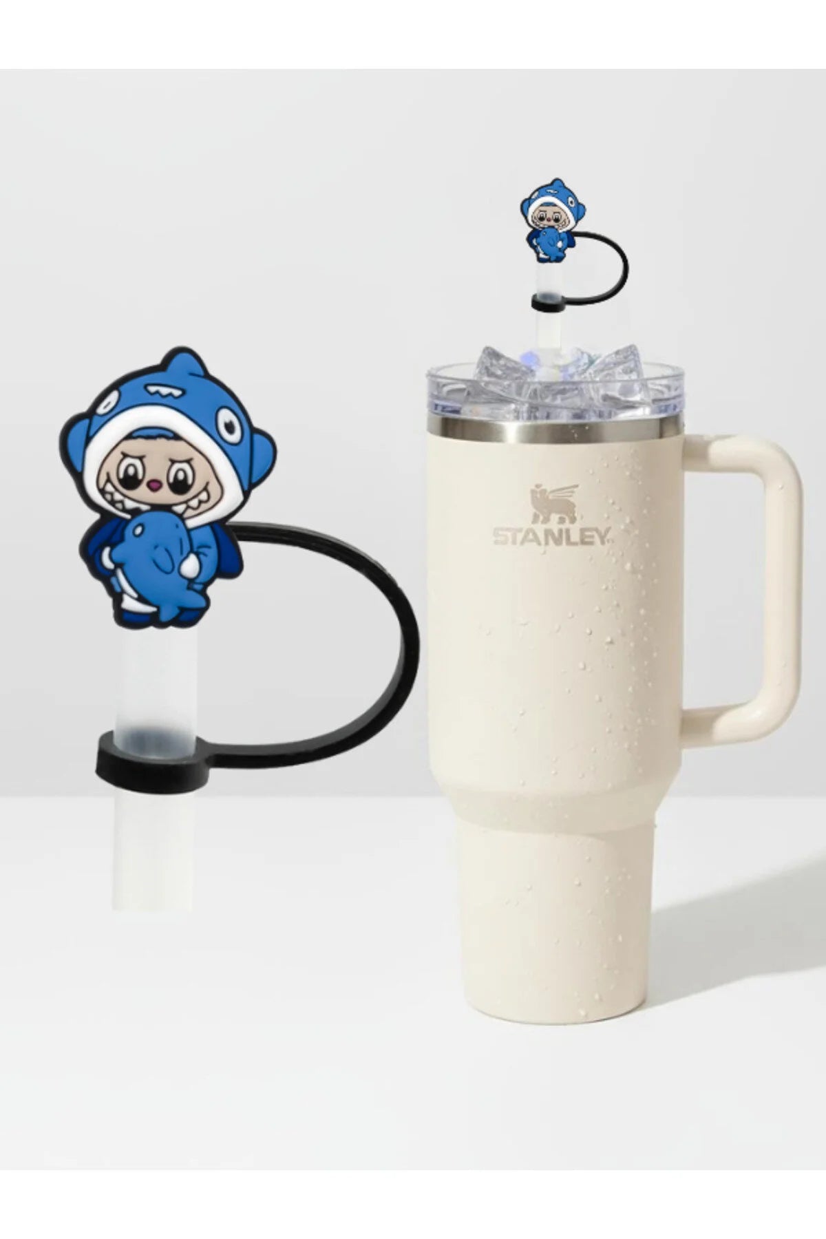 Labubu figürlü silikon pipet tıkacı