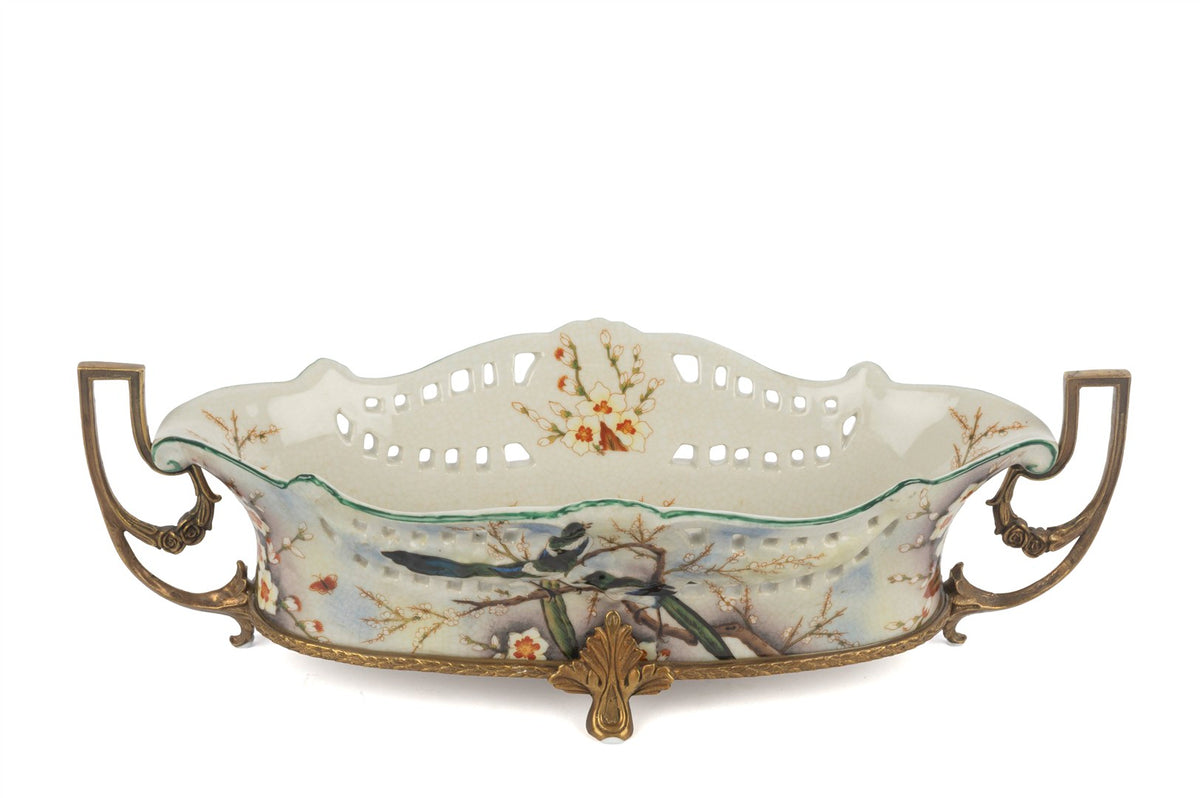Mikasa Moor Beyaz Mavi Kuşlu Antik Dekoratif Tabak 36x11cm