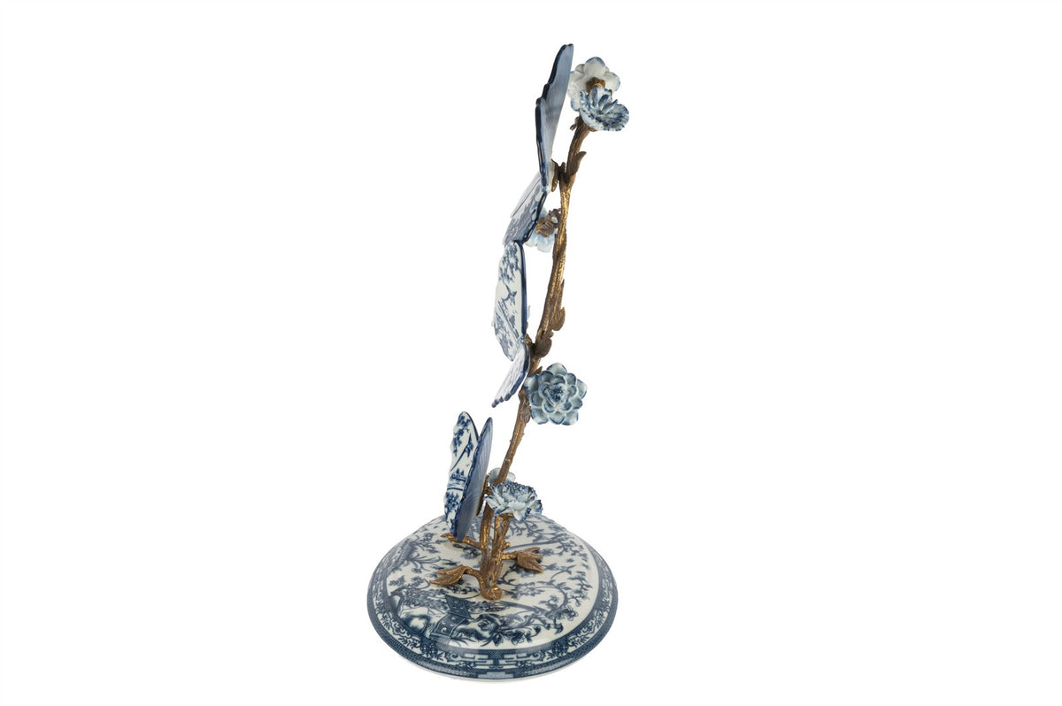 Mikasa Moor Mavi Antik Kelebek Standı 56x37x26cm