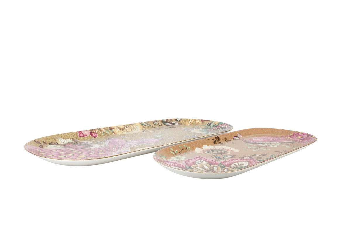 La Maison Peony 2li Oval Servis Tabağı 34x15cm 42x20cm