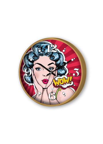 The Mia Popart Duvar Saati Kırmızı 30 Cm