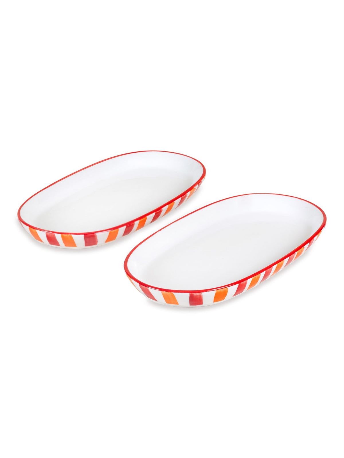The Mia Joy Oval Servis Tabağı 2'li Set Kırmızı 23 cm