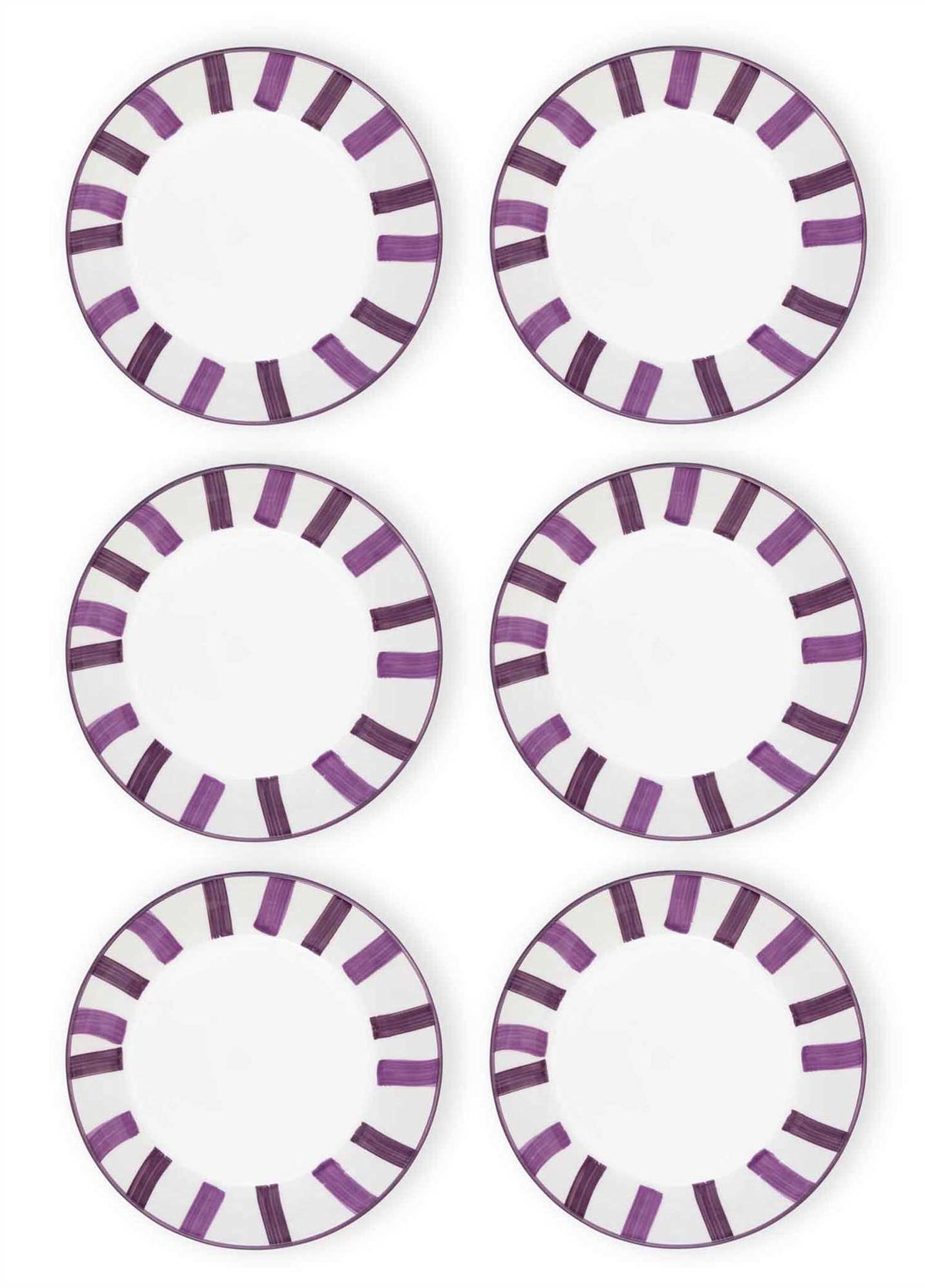 The Mia Joy Yemek Tabağı 6'lı Set Mor 20 cm
