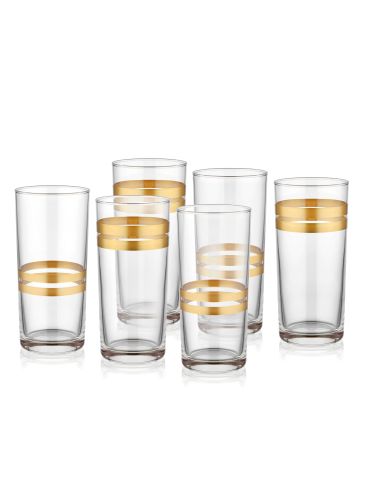 The Mia Lines Rakı Kadehi 6'lı Set - Gold