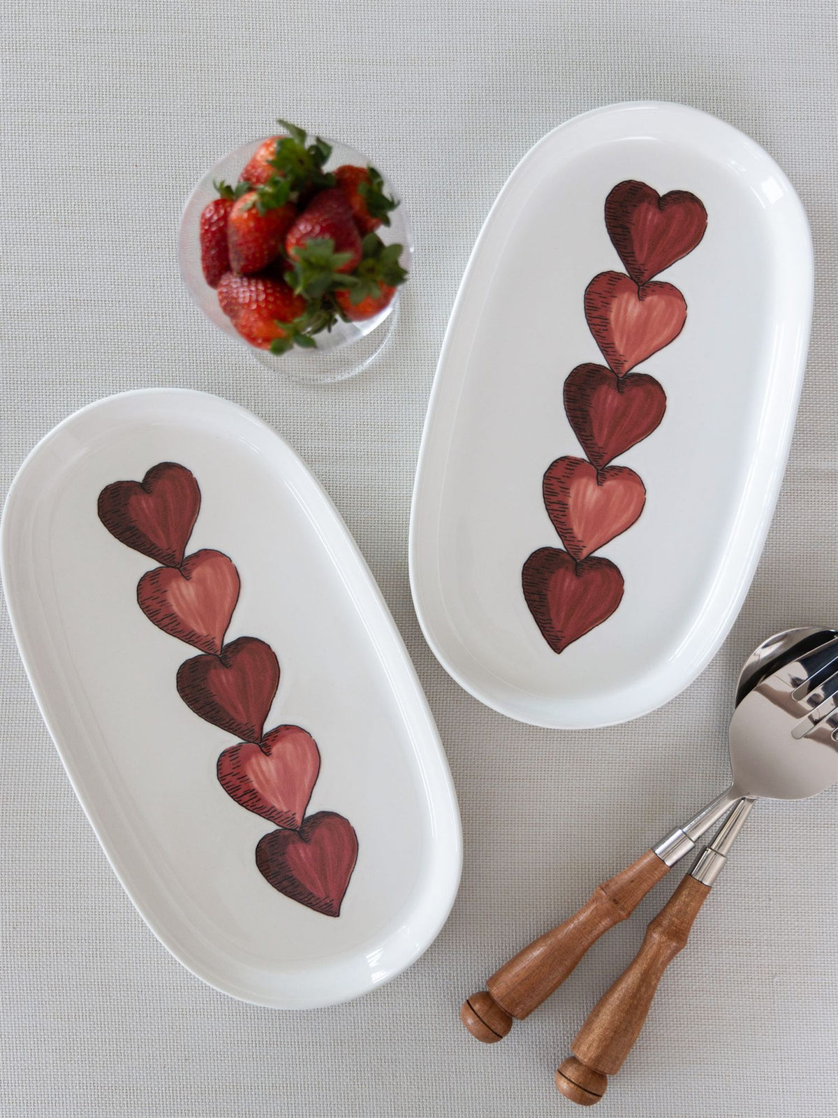 The Mia Luv Oval Servis Tabağı 2'li Set 29 cm