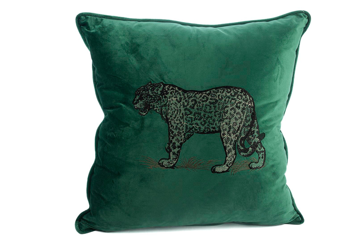Mikasa Moor Leopar nakışlı yeşil 55x55 yastık