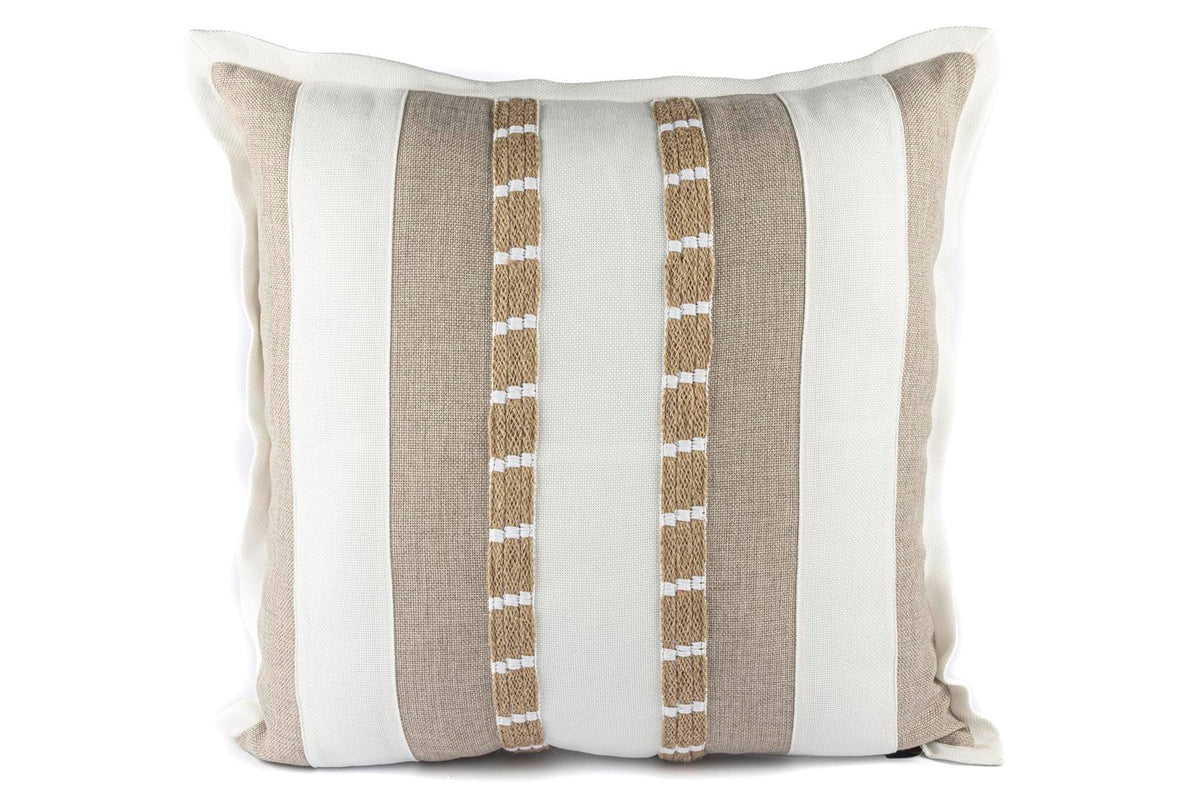 Mikasa Moor Bej beyaz Çizgili Yastık 55x55