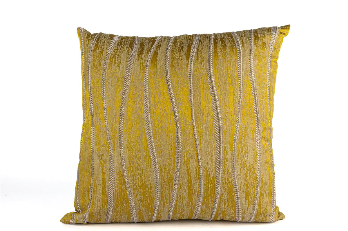 Mikasa Moor Olive sarı şeritli krem yastık 50cm