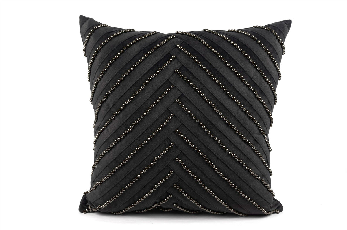 Mikasa Moor Gri Kadife İncili 50x50 Yastık