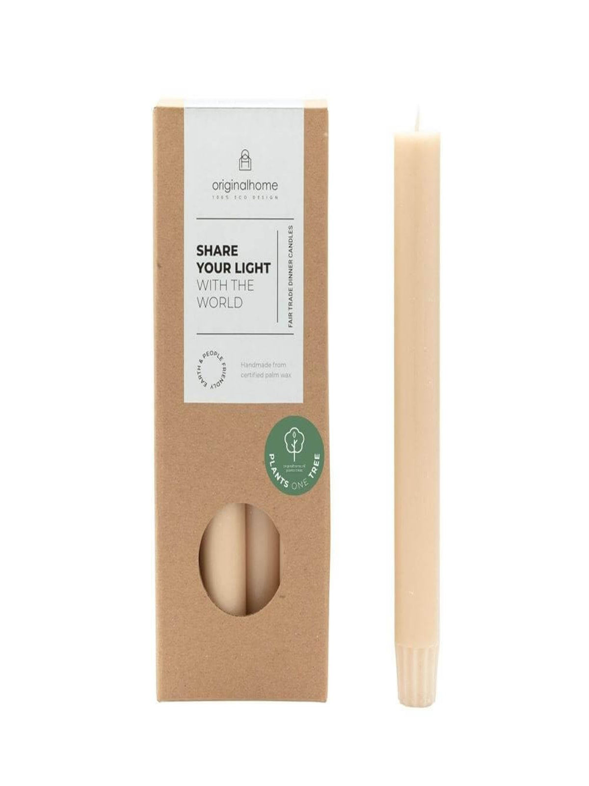 The Mia Şamdan Mumu Bej 20 cm (Paket: 10 Adet)