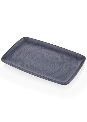 The Mia Noon Dikdörtgen Servis Tabağı Gri 31x20 cm