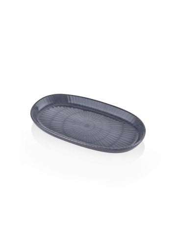 The Mia Noon Oval Servis Tabağı 2'li Set Gri 26 cm