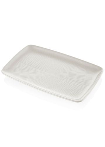 The Mia Noon Dikdörtgen Servis Tabağı Krem 31x20 cm