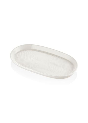 The Mia Noon Oval Servis Tabağı 2'li Set Krem 29 cm