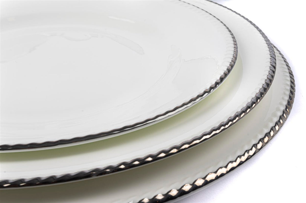 Mikasa Moor Silver Stripe 74 Parça Yemek Seti