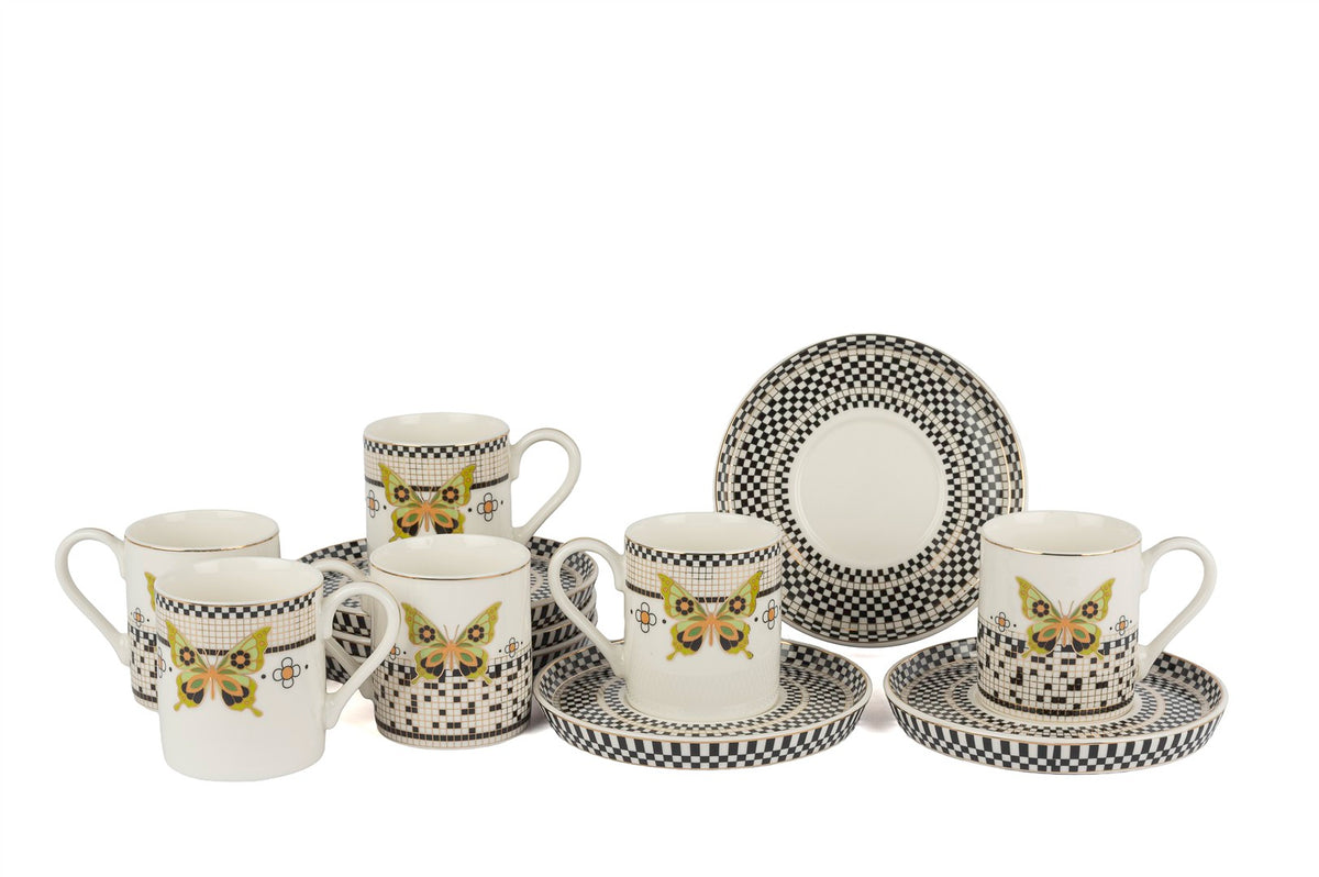Mikasa Moor Monarch Siyh Beyz 6lı Kahve Fİncan Set 90cc