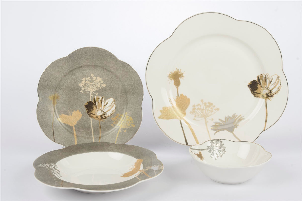 Mikasa Moor Platinum Dahlia 24Parça Yemek Takımı