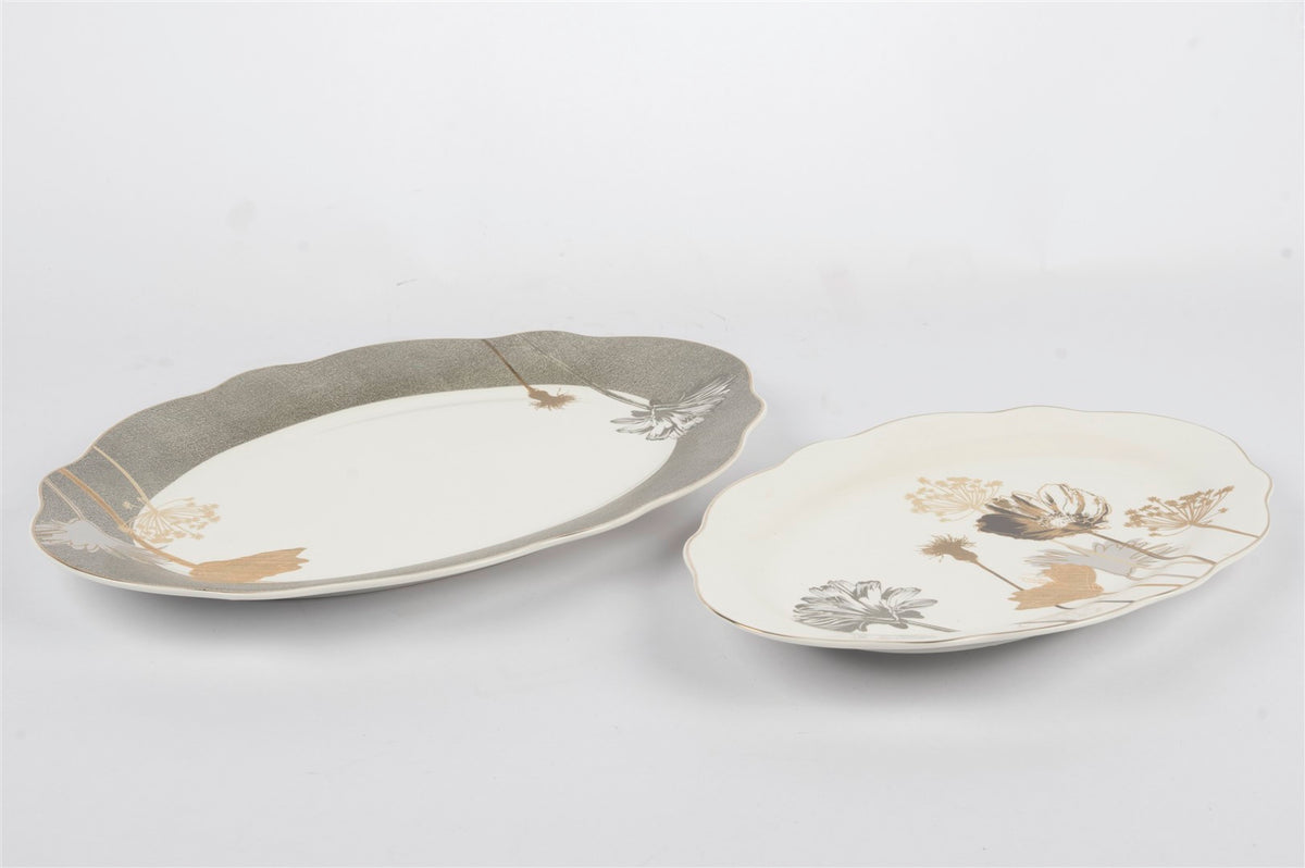 Mikasa Moor Platinum Dahlia 2li Oval Servis 31x21 26x17cm