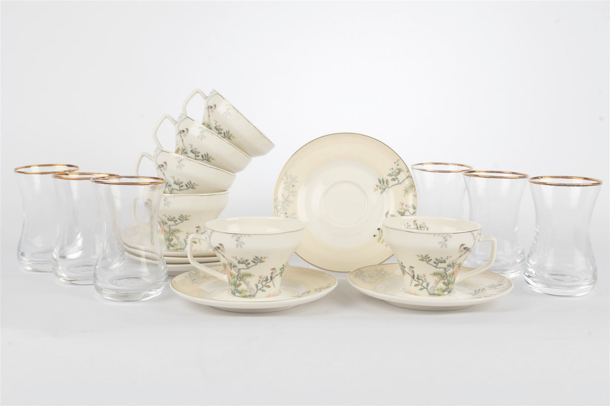 Mikasa Moor Bird Garden Krem 6lı Çay Kahve Seti