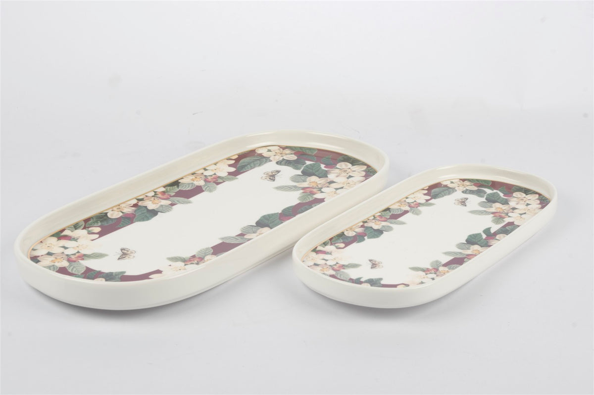 Mikasa Moor Jasmine 2li Oval Servis Tabağı 33x15 25x12cm