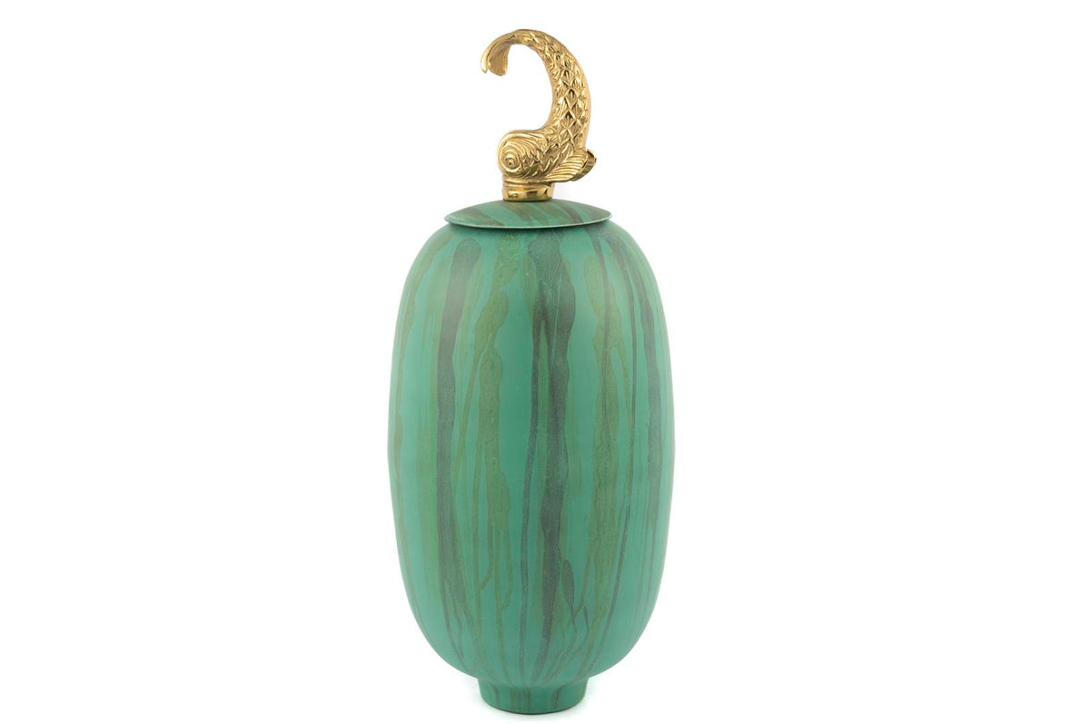 Mikasa Moor Dorado Gold Yeşil Metal Vazo 22x50cm