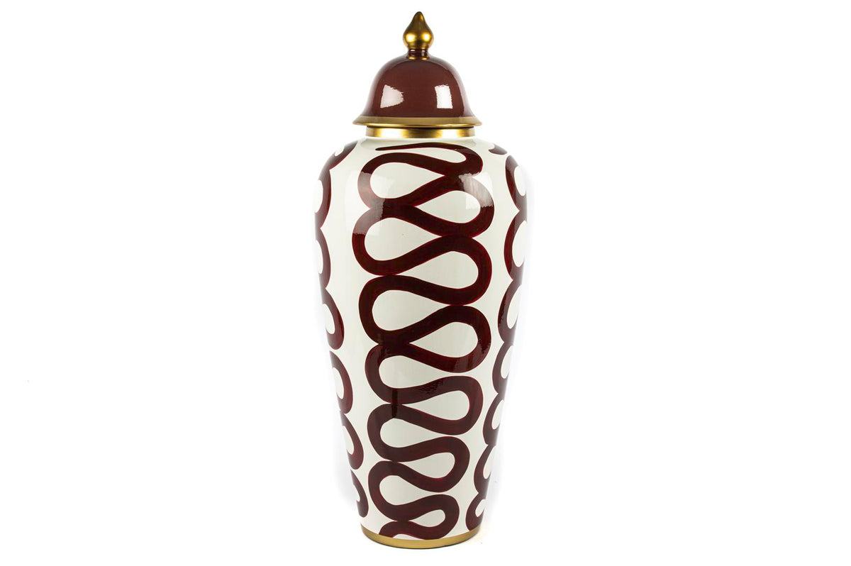 Mikasa Moor Beyaz Bordo Desenli Küp 25x61cm