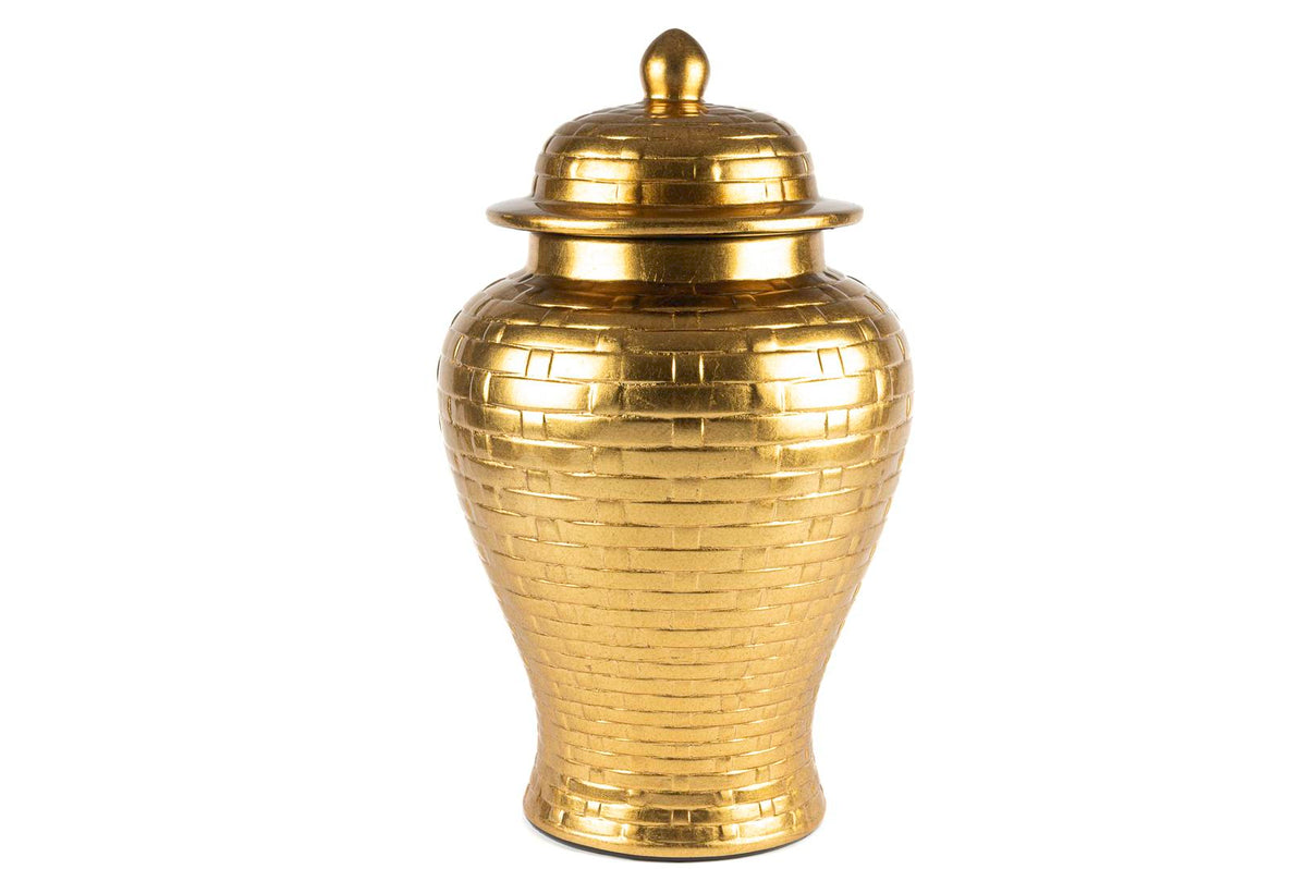 Mikasa Moor Gold Hasır Desen Kapaklı Küp 30x50cm