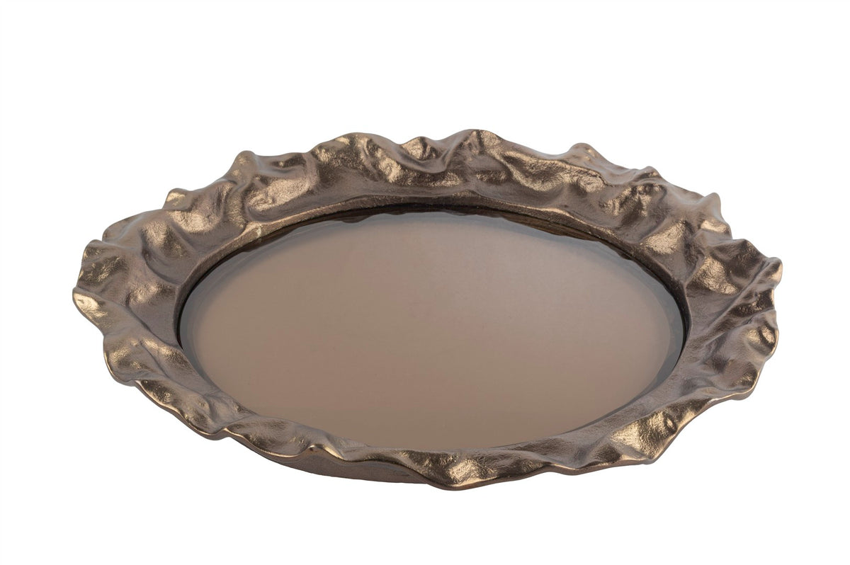 Mikasa Moor Bronz Kahve Camlı Tepsi 50x6cm