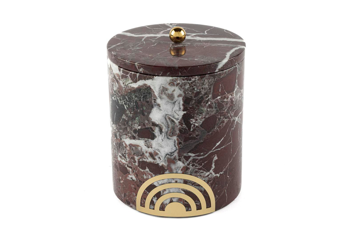 Mikasa Moor Gold Demir Büyük Bordo Mermer Kavanoz 13x13x16cm