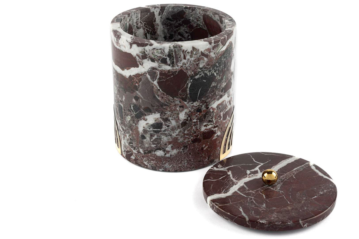 Mikasa Moor Gold Demir Büyük Bordo Mermer Kavanoz 13x13x16cm